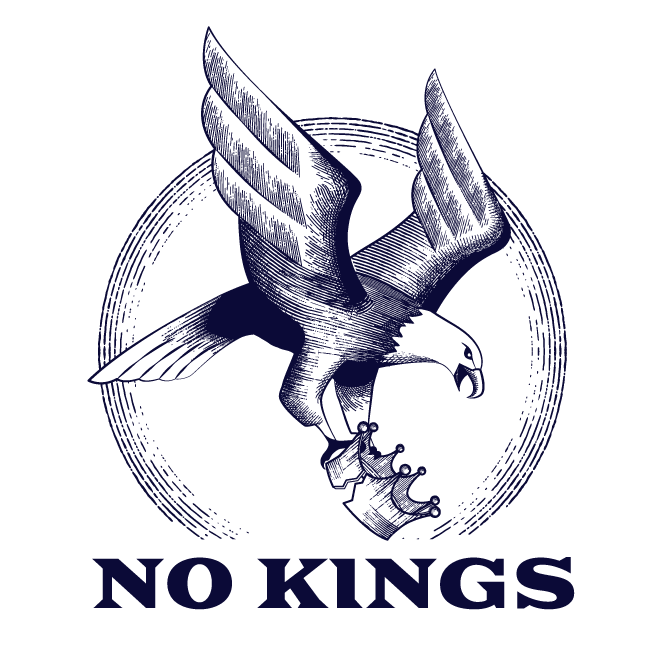 No Kings Movement Logo - Eagle crushing a crown